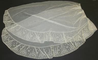 White Cotton Fichu with Lace Trim