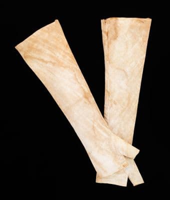 Cream Linen Fingerless Forearm Mitts