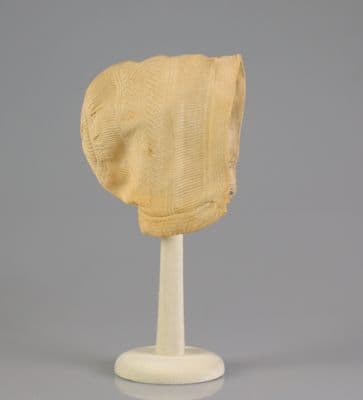 Cream Cotton Ribbed Infant Bonnet Cap