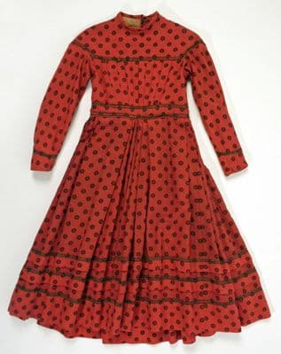 Rust Red Wool Polka Dot Day Dress