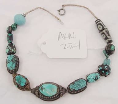 Tibetan Turquoise Stone Ceremonial Necklace