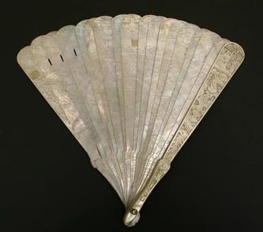 Mother-of-Pearl Brisé Fan with Carved Sticks