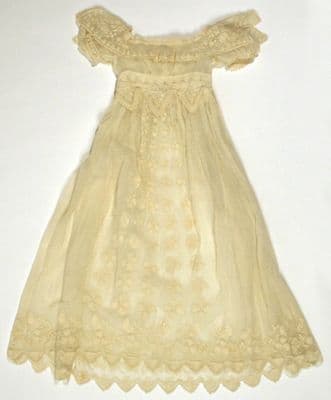 Cream Cotton Muslin Empire Waist Romantic Dress