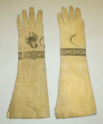 Pale Yellow Kid Leather Opera Gloves