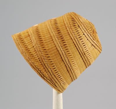 Golden Straw Close-Fitting Ribbed Bonnet