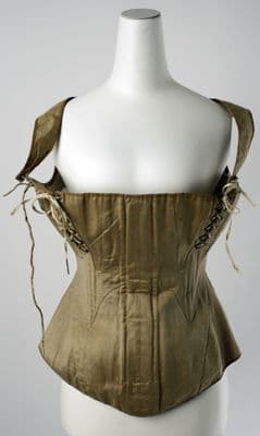 Olive Green Cotton Twill Romantic Corset