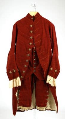 Burgundy Cotton Velvet Three-Piece Suit