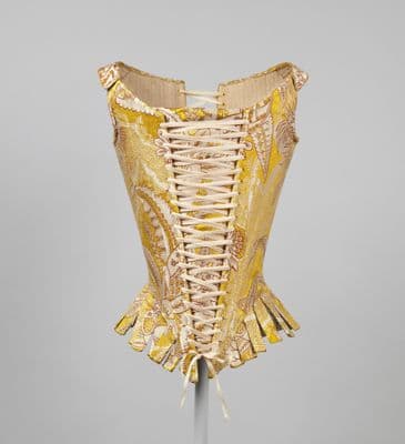 Golden Yellow Silk Brocade Stays Corset