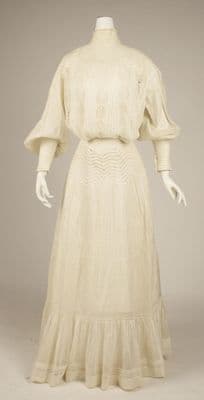 Cream Cotton Voile Edwardian Day Dress