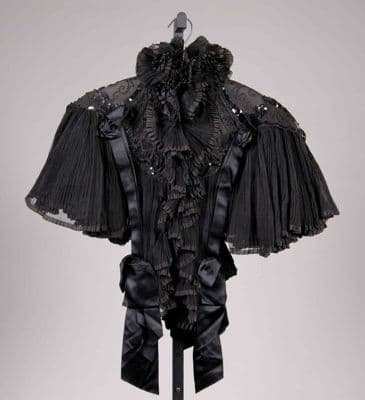Black Silk Taffeta Evening Cape