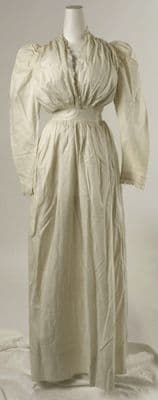 Cream Cotton Fit and Flare Morning Dress