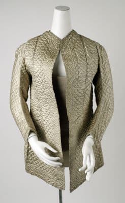 Sage Green Quilted Silk Diamond Pattern Bed Jacket