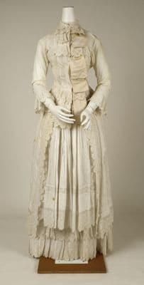 Cream Cotton Bustle Day Dress