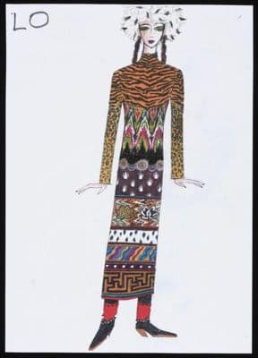 Brown Black Magenta Patterned Knit Maxi Dress