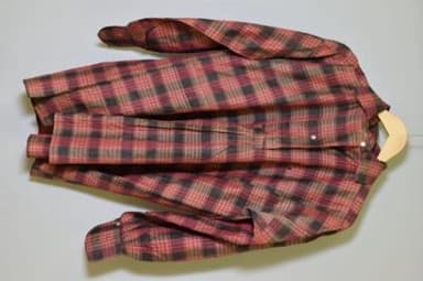 Hand-Woven Silk Plaid Shirt Burgundy Black Cream