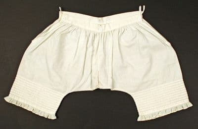 White Cotton Muslin Drawstring Pantaloons with Shoulder Straps