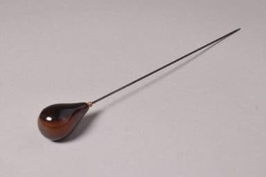 Steel Hat Pin with Tortoiseshell Teardrop Head