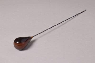 Steel Hat Pin with Tortoiseshell Teardrop Head