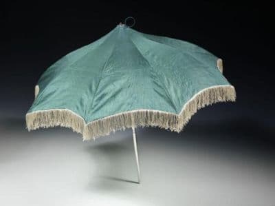 Sage Green Silk Taffeta Folding Parasol