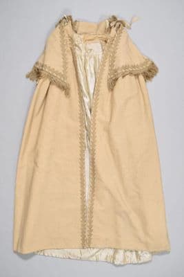 Cream Wool Opera Cloak with Silk Braid Trim