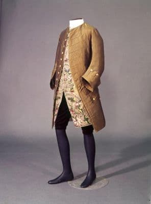 Yellow Silk Taffeta Waistcoat with Silver Brocade