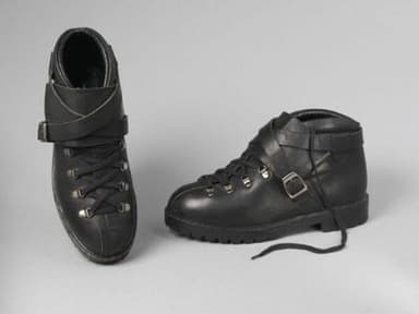 Black Leather Deconstructed Asymmetrical Ankle Boots