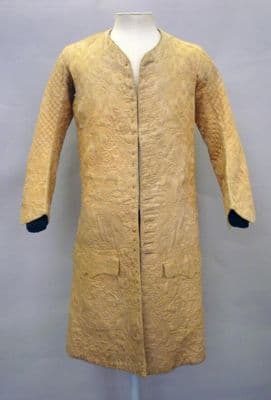 Orange Quilted Silk Satin Sleeved Waistcoat