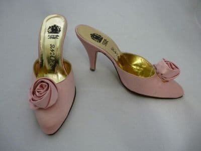 Dusty Pink Padded Satin Pointed-Toe Mules