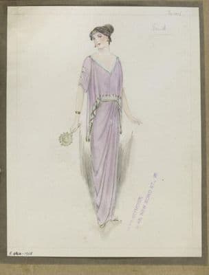 Lavender Silk Chiffon Classical Draped Evening Gown