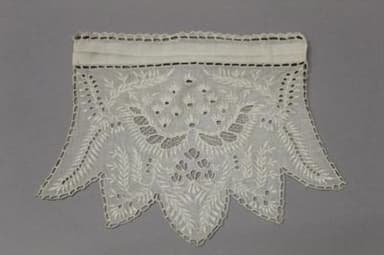 Embroidered Muslin Cuffs with Needle Lace Trim