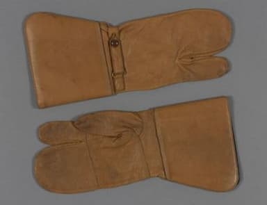 Brown Leather Three-Fingered Gloves