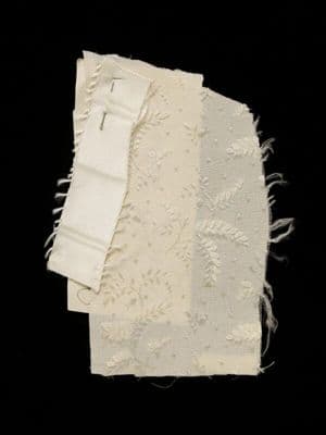 Ivory Silk Crepe and Watered Ribbed Fabric Samples