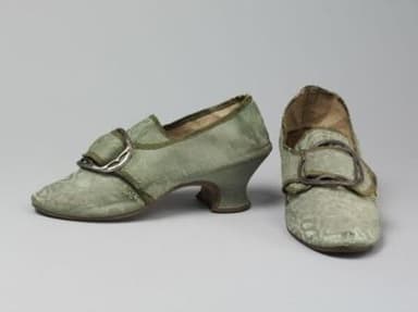 Sage Green Silk Brocade Court Shoes