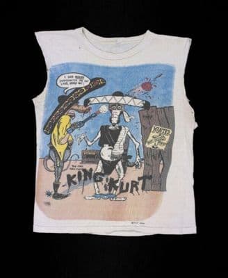 White Cotton King Kurt Band Sleeveless T-Shirt