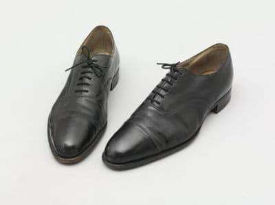 Black Leather Oxford Cap-Toe Dress Shoes