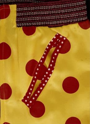 Bright Yellow Nylon Satin Polka Dot Bomber Jacket