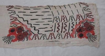 Black and Red Printed Silk Chiffon Scarf