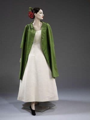 Sleeveless evening dress of ribbed cotton, designed by Cristóbal Balenciaga, made by Lajoinie, Paris, 1954