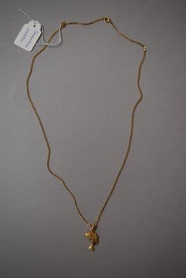 Gold Metal Chain Necklace with Pendant