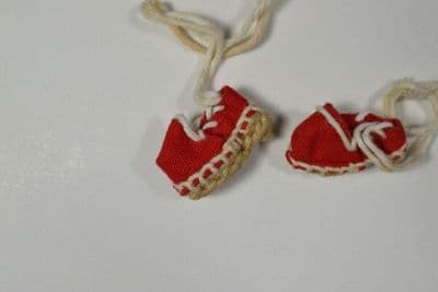 Red Canvas Doll Espadrilles with White Laces