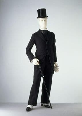 Black Wool Barathea Three-Piece Morning Suit