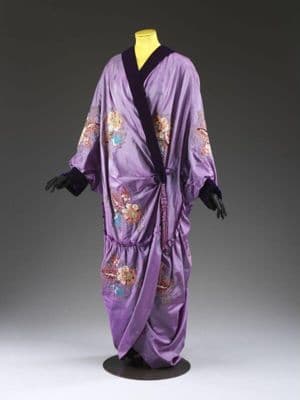 Lavender Silk Satin Hand-Embroidered Evening Mantle