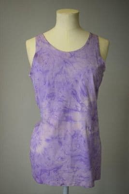 Purple Cotton Modal Lycra Tie-Dye Vest