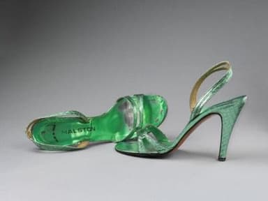 Emerald Green Metallic Leather Slingback Sandals