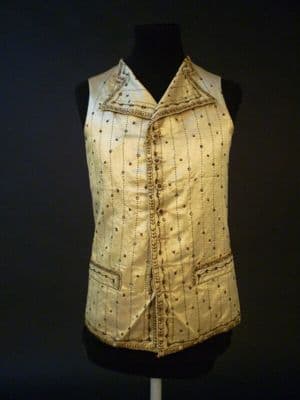 Ivory Satin Waistcoat with Chenille Embroidery