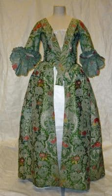 Green Silk Brocade Open Robe Gown