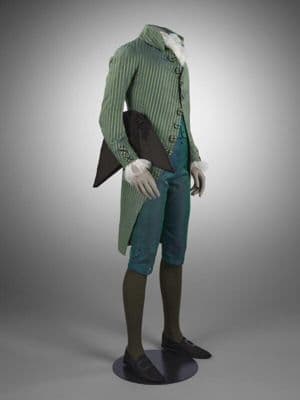 Blue Silk Coat with Green Satin Stripes