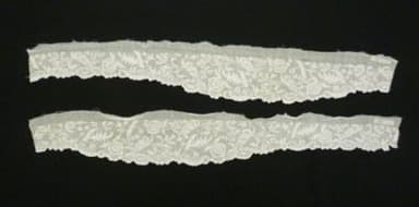 White Cotton Muslin Sleeve Ruffles with Whitework Embroidery