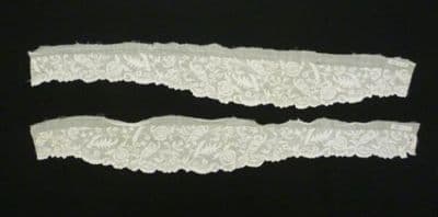 White Cotton Muslin Sleeve Ruffles with Whitework Embroidery