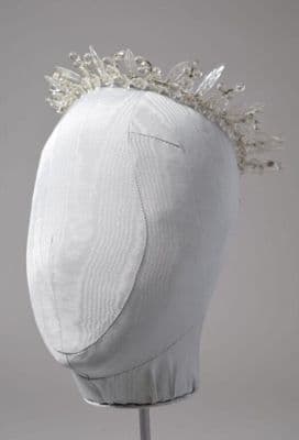 Molded Glass Bridal Wedding Wreath Headpiece